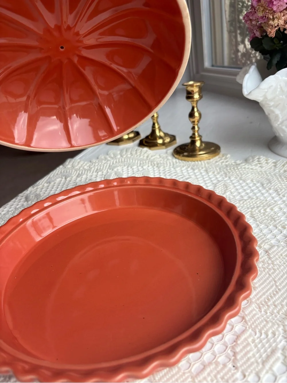 Ceramic Pumpkin Covered Pie Dish